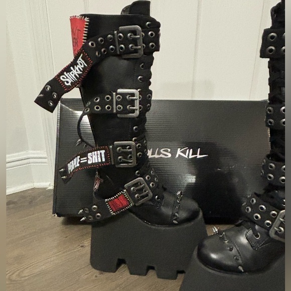 NIB Dolls Kill x Slipknot Platform Boots - Picture 2 of 10